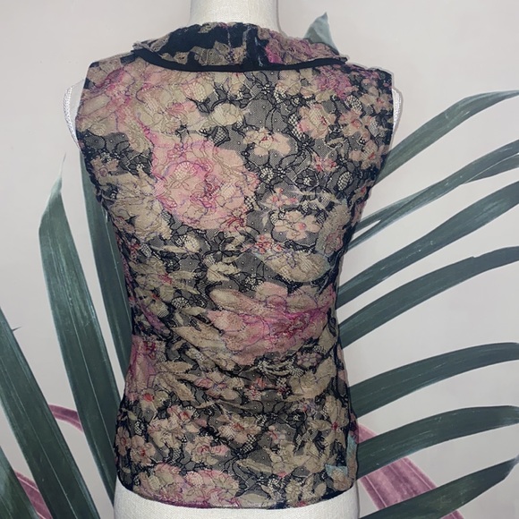 Etro Lace & Silk Sleeveless Blouse - Picture 7 of 12